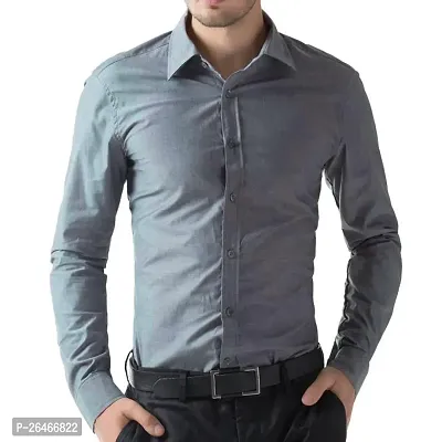 Reliable Grey Cotton Striped Long Sleeves Casual Shirts For Men