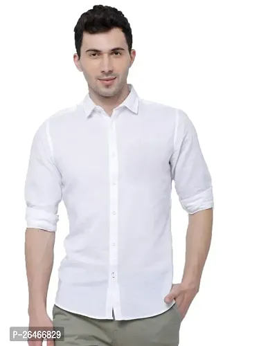 Reliable White Cotton Printed Long Sleeves Casual Shirts For Men-thumb0