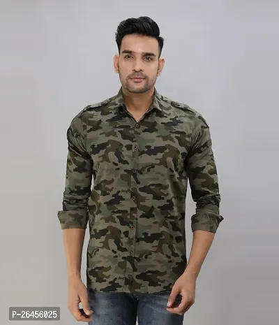 Trendy Multicoloured Cotton Long Sleeves Printed Casual Shirt For Men-thumb0