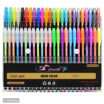 B inik Neon Gel Pens For Art  craft (Sketching, Drawing  Painting Purpose) Multi-function Pen  (Pack of 48, Multicolor)
