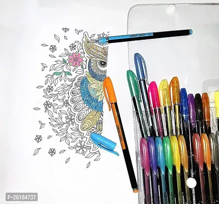 B inik Neon Gel Pens For Art  Crafts (Sketching, Drawing  Painting Purpose) Multi-function Pen  (Pack of 24, Multicolor)-thumb3