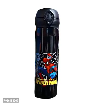 Spiderman Printed Stainless Steel Water Bottle for Kids (Random colour}) 500 ml Bottle  (Pack of 1, Red, Black, Steel)-thumb0