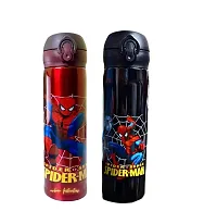 Spiderman Printed Stainless Steel Water Bottle for Kids (Random colour}) 500 ml Bottle  (Pack of 1, Red, Black, Steel)-thumb1