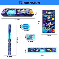 B inik Space Pencil Box/ Stationary Set for Kids Combo Pack  (Set of 1, Blue)-thumb1