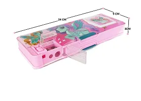 B inik Unicorn geometry Box Calculator Geometry, Dual Sharpener for Girls Unicorn Art Plastic Pencil Box  (Set of 1, Pink)-thumb2