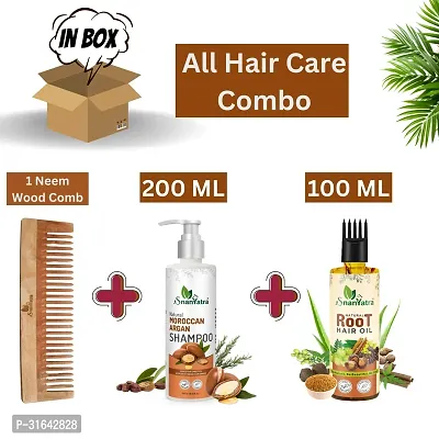 Natural Hair Care Combo Argan Oil Shampoo 200  ML And Roots Hair Oil 100 ML-thumb3