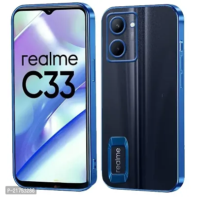 Realme C33 Back Cover | Gold Electroplating Transparent Chrome | Raised Edges | Super Soft-Touch | Bumper Case for Realme C33-thumb0