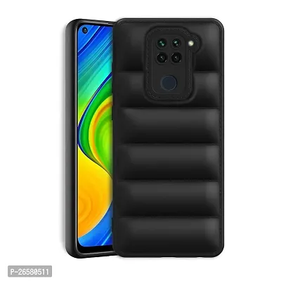 Puffer Case Camera Protection Soft Back Cover for Redmi Note 9 - Black