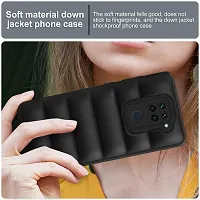 Puffer Case Camera Protection Soft Back Cover for Redmi Note 9 - Black-thumb2