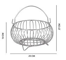 TORO Heavy Stainless Steel Nickel Chrome Plated Vegetable and Fruit Bowl Basket (Silver)-thumb4