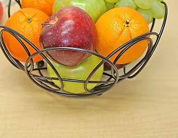 TORO Round Wire Fruit Basket Black Countertop Decorative Fruit Bowl Centerpiece Display Stand for Kitchen Dining Table, Fruit Bowl Basket for Serving (Black)-thumb4