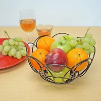 TORO Round Wire Fruit Basket Black Countertop Decorative Fruit Bowl Centerpiece Display Stand for Kitchen Dining Table, Fruit Bowl Basket for Serving (Black)-thumb2