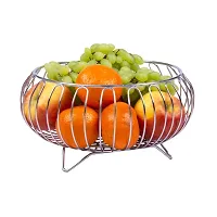 TORO Heavy Stainless Steel Nickel Chrome Plated Vegetable and Fruit Bowl Basket (Silver)-thumb3