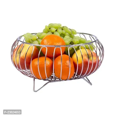 TORO Heavy Stainless Steel Nickel Chrome Plated Vegetable and Fruit Bowl Basket (Silver)-thumb4