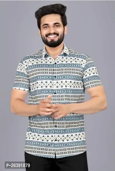 Stylish Multicoloured Polycotton Short Sleeves Shirt For Men-thumb0