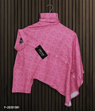 Stylish Pink Polycotton Short Sleeves Shirt For Men-thumb0