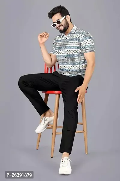 Stylish Multicoloured Polycotton Short Sleeves Shirt For Men-thumb2