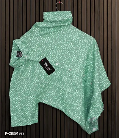 Stylish Green Polycotton Short Sleeves Shirt For Men