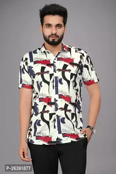 Stylish Multicoloured Polycotton Short Sleeves Shirt For Men-thumb0