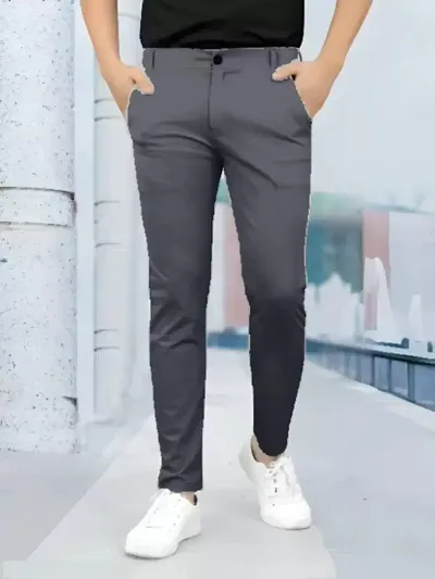 Classic Acrylic Solid Casual Trouser for Men