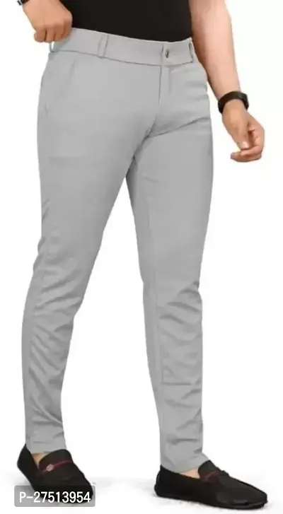 Classic Polycotton Solid Casual Trouser  for Men-thumb0