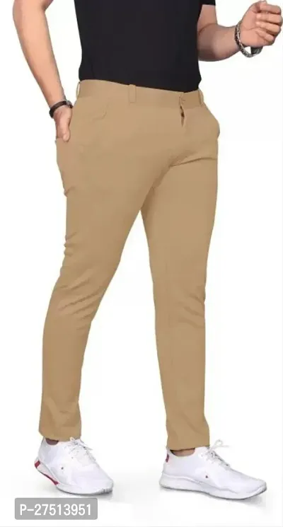 Classic Polycotton Solid Casual Trouser  for Men-thumb3