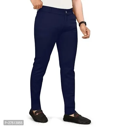 Classic Polycotton Solid Casual Trouser  for Men-thumb2
