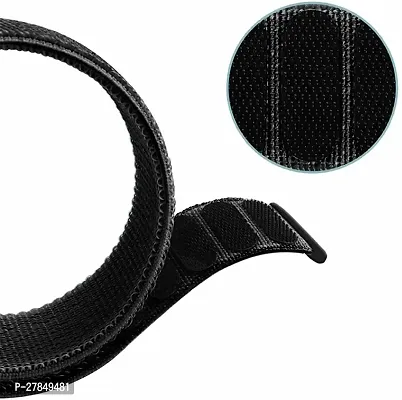 Nylon Black Belt 22mm compatible with Noise Noisefit Active Sports Band 22 mm Fabric Watch Strap Black-thumb4