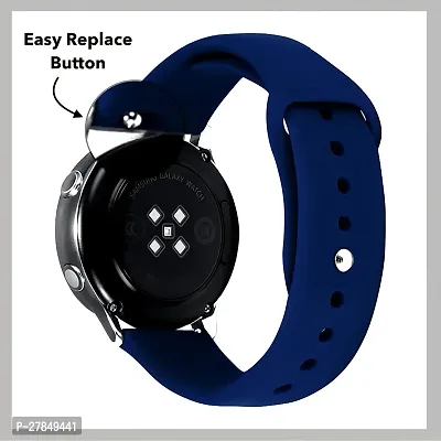 Tich Button 20 mm Silicone Watch Strap Navy Blue-thumb2