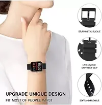 Silicone strap all smartwatch and analog wristwatchcompatible watch in picture 20 mm Silicone Watch Strap Grey Black Blue-thumb3