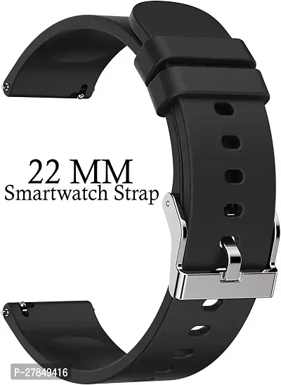 Strap Compatible with Amazfit GTS2 MiniBipBipUProLiteBipSGalaxy Watches 22 mm Silicone Watch Strap Black-thumb2