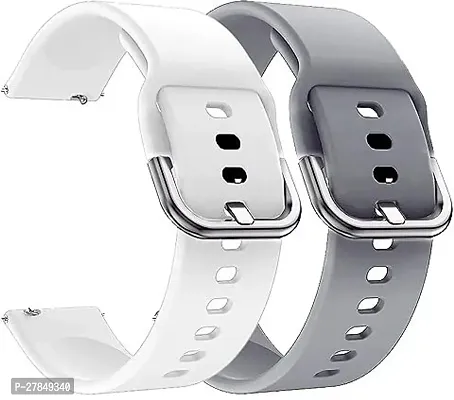 Replacement Band 19mm Metal Buckle Silicon Compatible with Boat Storm Noise 19 mm Silicone Watch Strap White Grey-thumb0