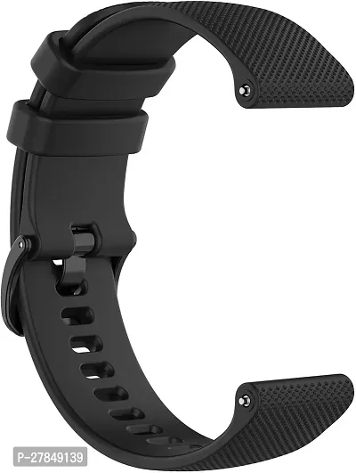 P24BIN09 Strap Compatible with AmazfitGTS2 BipBipUProLiteBipSGalaxyActive2 22 mm Silicone Watch Strap Black-thumb3