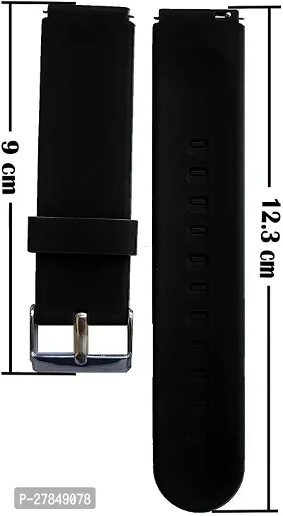 Watch Strap compatible with BOAT STORM NOISE COLORFIT PRO 2 Black 19 mm Silicone Watch Strap Black