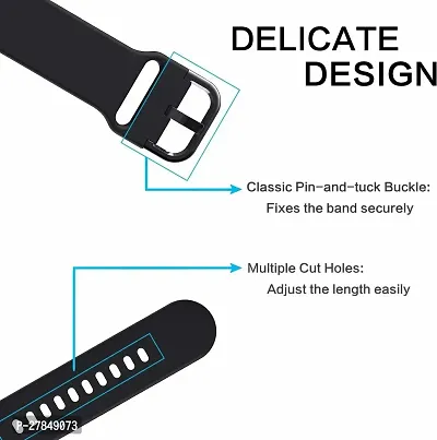 Soft Silicone Strap Compatible with all 20 mm watces 22 mm Silicone Watch Strap Black-thumb2