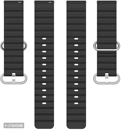 P26BIN09 Compatible with AmazfitMiniBipUProLiteSGTS22eGalaxyActive2 20 mm Silicone Watch Strap Black-thumb3