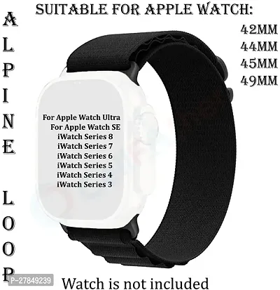 Alpine Loop Straps Compatible with Watch 49mm 45mm 44mm 42mm Only Straps 49 mm Fabric Watch Strap Black-thumb4