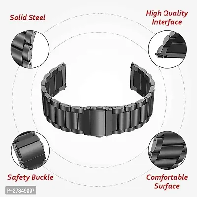 Luxury Stainless Steel Chain Strap Black 22mm for Galaxy Watch Strap 22 mm Stainless Steel Watch Strap Black-thumb2