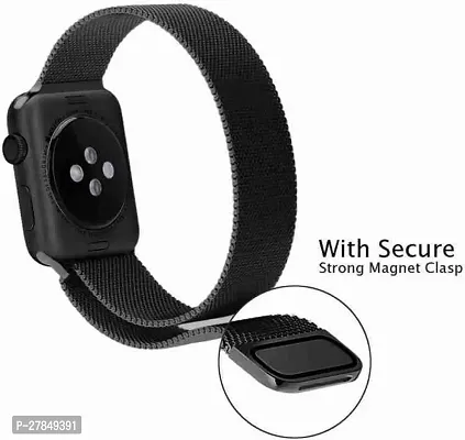 Smart Watch Strap Compatible with Series 1234567 with Magnetic Band 42mm 44 mm Stainless Steel Watch Strap Black-thumb3