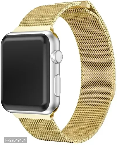 Magnetic Strap Compatible with iWatch Series 7654321SE424445MM 44 mm Metal Watch Strap Gold-thumb3