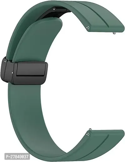 Smart Watch Strap with Metal Magnetic Lock Claspsuitable for all 22mm watches 22 mm Silicone Watch Strap Green-thumb2