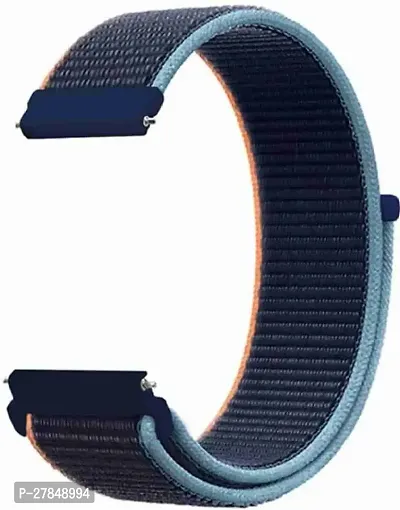 20 mm welcro nylon watch strap compatible with all type of 22 mm Fabric Watch Strap Navy Blue-thumb0