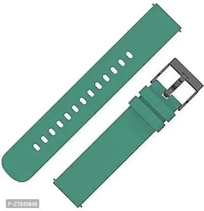 Silicone Belt 22mm compatible with Noise Noisefit Active Smartwatch Sports Band 22 mm Silicone Watch Strap Olive Green-thumb0