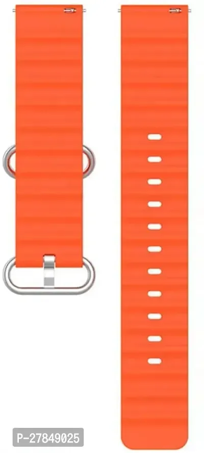 Buckle Silicone Belt 22mm compatible with Noise Noisefit Active Sports Band 22 mm Silicone Watch Strap Orange-thumb0