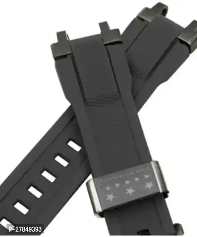 Smart Watch Strap Sillicon For Ambrane Wise Eon Smart Watch Strap Black 22 mm Silicone Watch Strap Black-thumb3