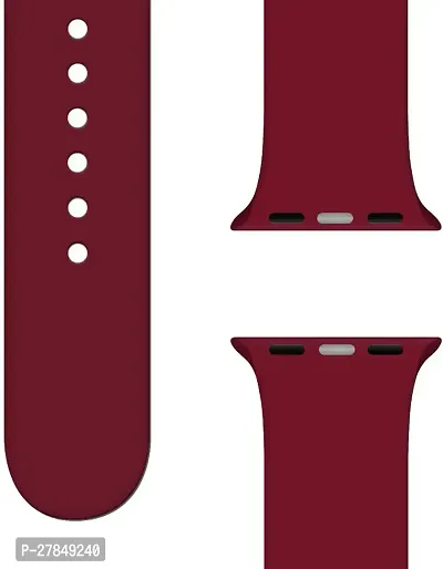 Soft Silicone Case cover with Strap iWatch Series7654321SE 424445MM 44 mm Silicone Watch Strap Maroon-thumb4