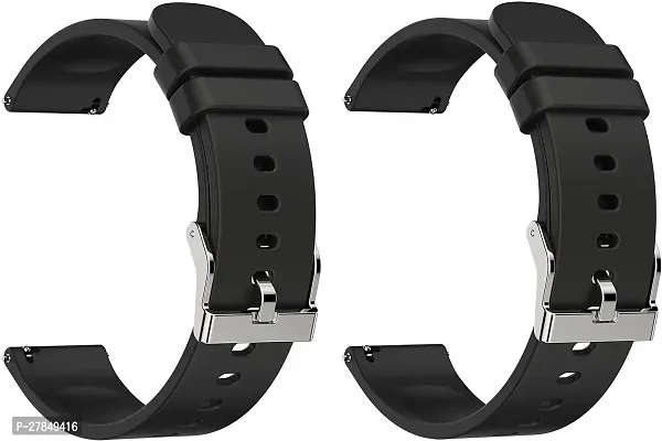 Strap Compatible with Amazfit GTS2 MiniBipBipUProLiteBipSGalaxy Watches 22 mm Silicone Watch Strap Black-thumb0