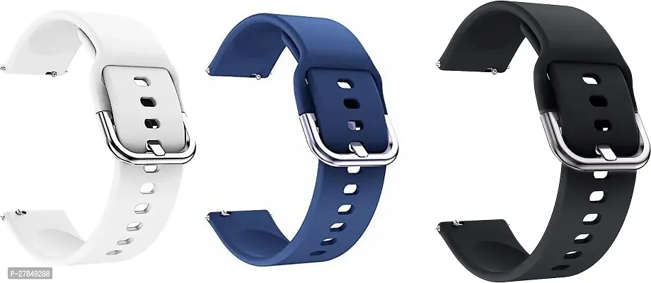 19MM Silicone Strap for NOISE COLORFIT PRO 2 BOAT STORM Sports Band 19 mm Silicone Watch Strap Blue White Black-thumb0