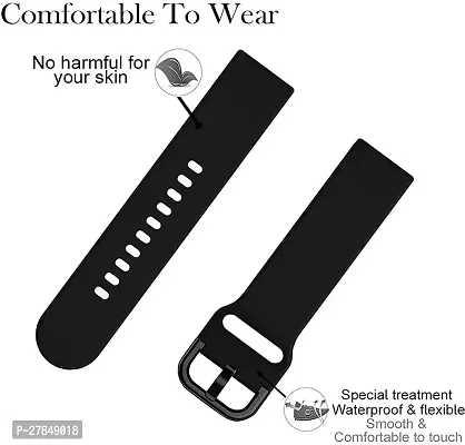 Strap silicon 19mmCompatible  Noise Colorfit Pro 2 Boat Storm watch strap 19 mm Silicone Watch Strap Black-thumb2