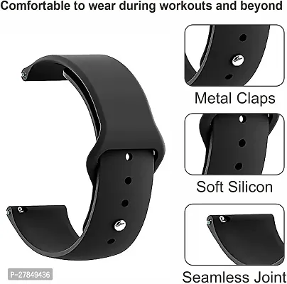 22MM Combo Smart Watch Strap Compatible for Noise ColorFit Pro 34max 22 mm Silicone Watch Strap Grey Black Dark Blue-thumb2